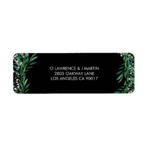 Etiqueta Verde e Florestas Aquarela Preto