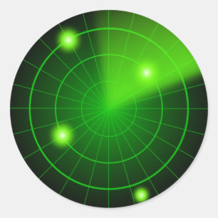 Etiqueta verde e preta do radar