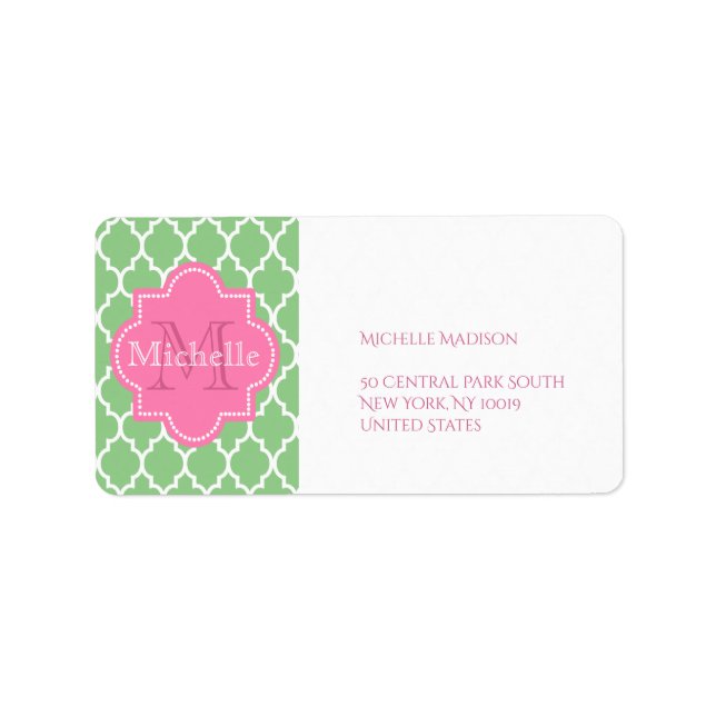 Etiqueta Verde e rosa personalizados (Frente)