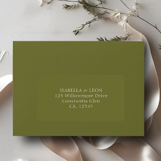 Etiqueta Verde Oliva | Endereço de Casamento Simples