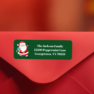 Etiqueta Verde Papai Noel é um bom dia de Natal