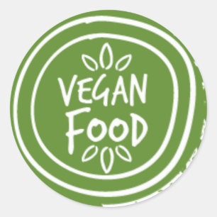 etiqueta verde rústica da comida do vegan de