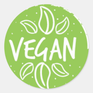 etiqueta verde rústica   da comida do vegan de