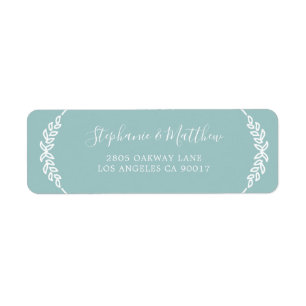 Etiqueta Verde-Teal Moderno Deixa Casamento Elegante