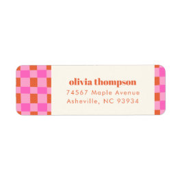 Etiqueta Verificador Abstrato Rosa Laranja Endereço de Devo