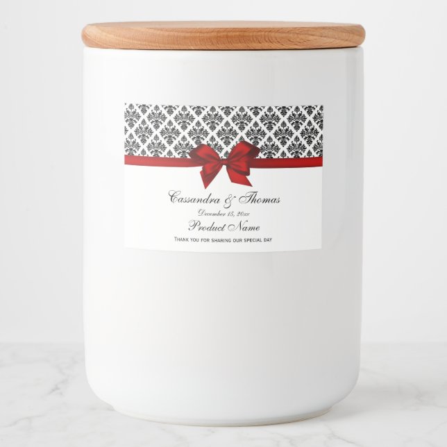 Etiqueta vermelha da comida do damasco branco (Frente)