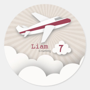 Etiqueta vermelha da festa de aniversário do avi