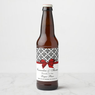 Etiqueta vermelha da garrafa de cerveja do damasco