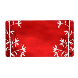 Etiqueta Vermelho bambu branco