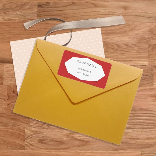 Etiqueta Vermelho Borgonha Elegante Simples (Criador carregado)