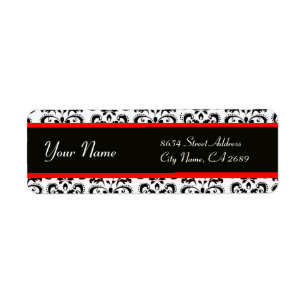 ETIQUETA VERMELHO BRANCO PRETO BURGUNDDAMASK
