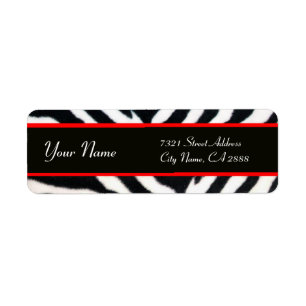 ETIQUETA VERMELHO BRANCO ZEBRA FUR MONOGRAMA