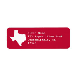 Etiqueta Vermelho e Branco Texas
