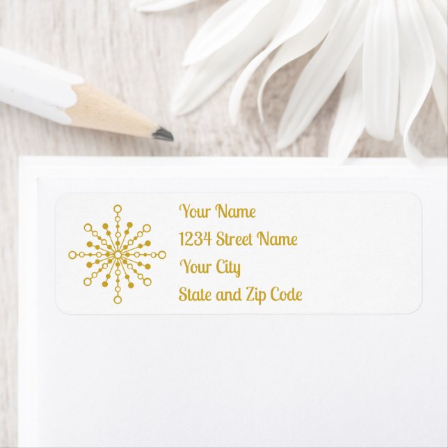 Etiqueta Vermelho e Dourado Starburst do Médio Atômico Retr (Insitu)