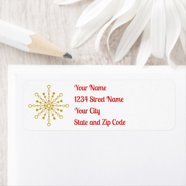 Etiqueta Vermelho e Dourado Starburst do Médio Atômico Retr (Insitu)