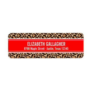 Etiqueta Vermelho e Leopardo