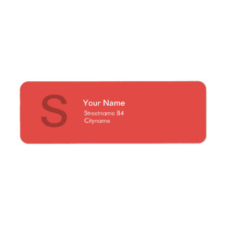 ETIQUETA VERMELHO INICIAL MODERNO MONOGRAMA