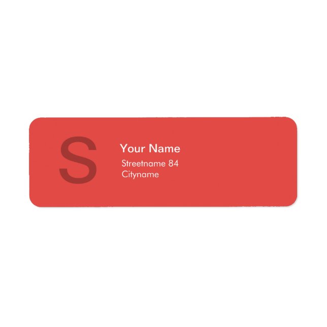 ETIQUETA VERMELHO INICIAL MODERNO MONOGRAMA (Frente)