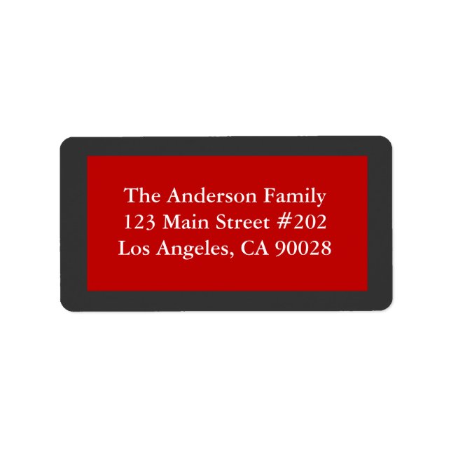 Etiqueta vermelho simples (Frente)