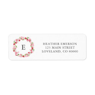 Etiqueta Vermelhos cor-de-rosa Monogramas Vermelhos Endereç
