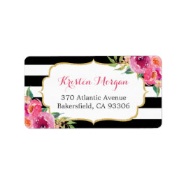 Etiqueta Vermelhos Roxos Modernos, Rosa Rosa, Fuchsia Flora