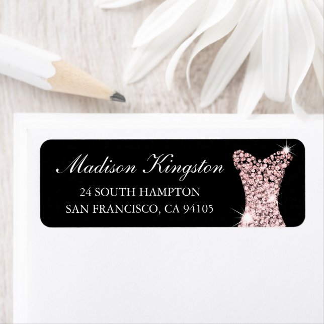 Etiqueta Vestido Rosa Dourado Rosa Preto Festa de Aniversár (Insitu)
