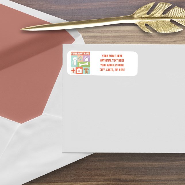 Etiqueta Veterinária Profissional Icônica (Criador carregado)