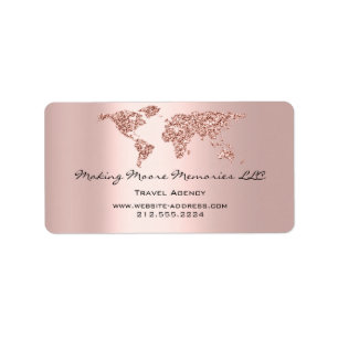 Etiqueta Viagem Blogger Agency Earth Globe Rosa Glitter Bus