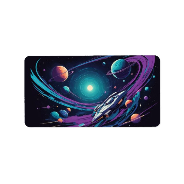 Etiqueta viagem cósmica (Frente)