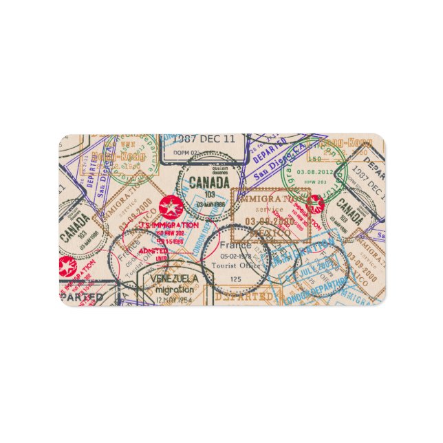 Etiqueta Viagem de Carimbos do Passport (Frente)
