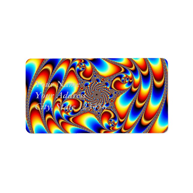 Etiqueta Viagem de espaço - Fractal (Frente)