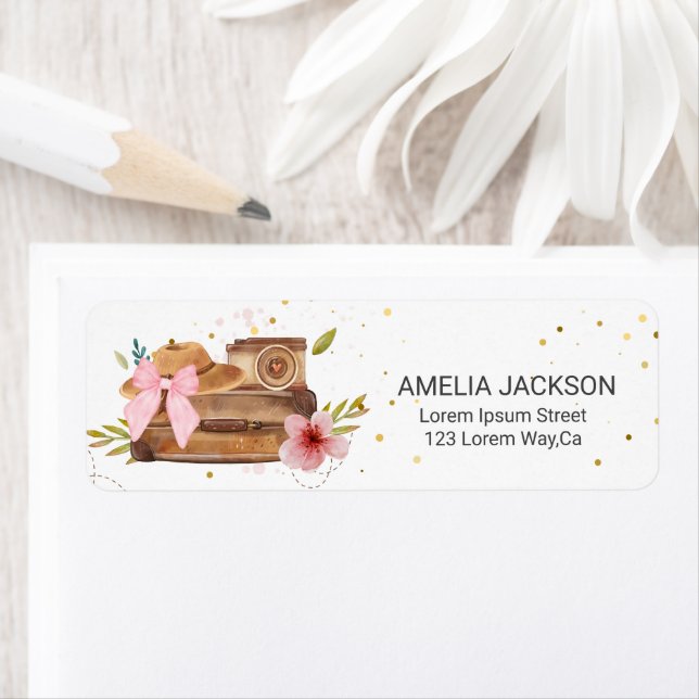 Etiqueta Viagem de Miss para Mrs chá de noiva retrô (Insitu)