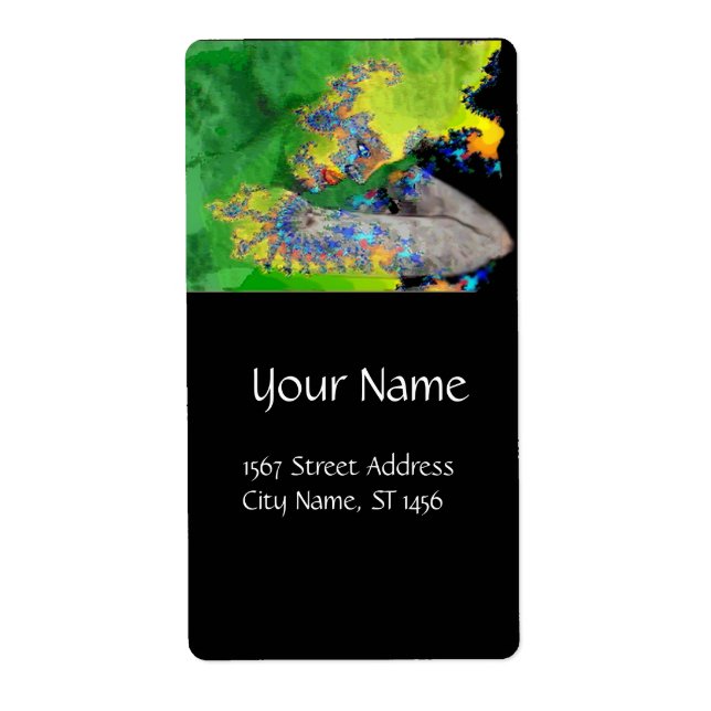 Etiqueta VIBRAÇÕES DE MATÉRIA VERDE - amarelo-EMERALD (Frente)