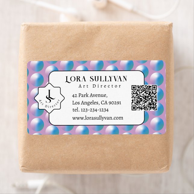 Etiqueta Vibrant gradient circles Geometric Modern Blue. (Insitu)