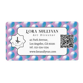 Etiqueta Vibrant gradient circles Geometric Modern Blue.