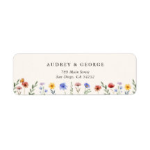 Vibrant Wildflowers Wedding Return Address