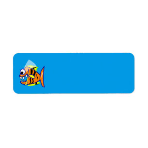 ETIQUETA VICIOSA FUNNHA DE CARTOON PIRANHA PEIXE LOGOTIPO G