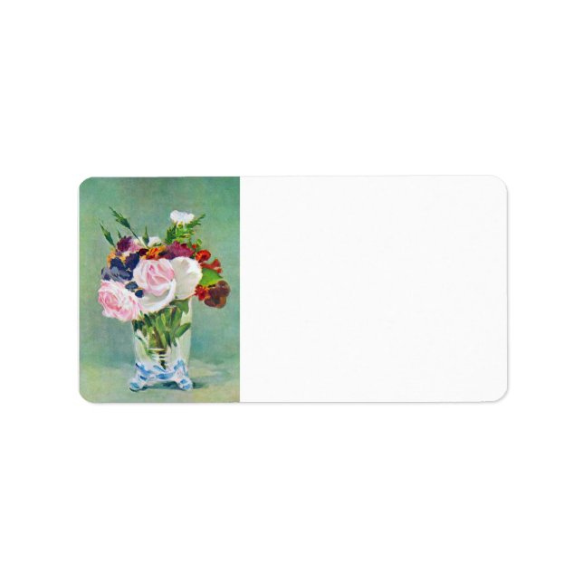 Etiqueta Vida contínua com flores por Edouard Manet (Frente)