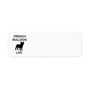 Etiqueta vida de buldogue francês