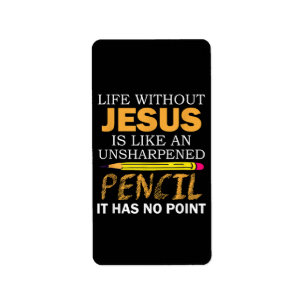 Etiqueta Vida sem Jesus Engraçado Fé Religiosa Cristã