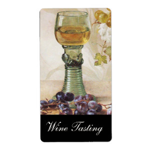 ETIQUETA VIDRO DE VINHO BRANCO, VINHA DE UVAS ANTIGA