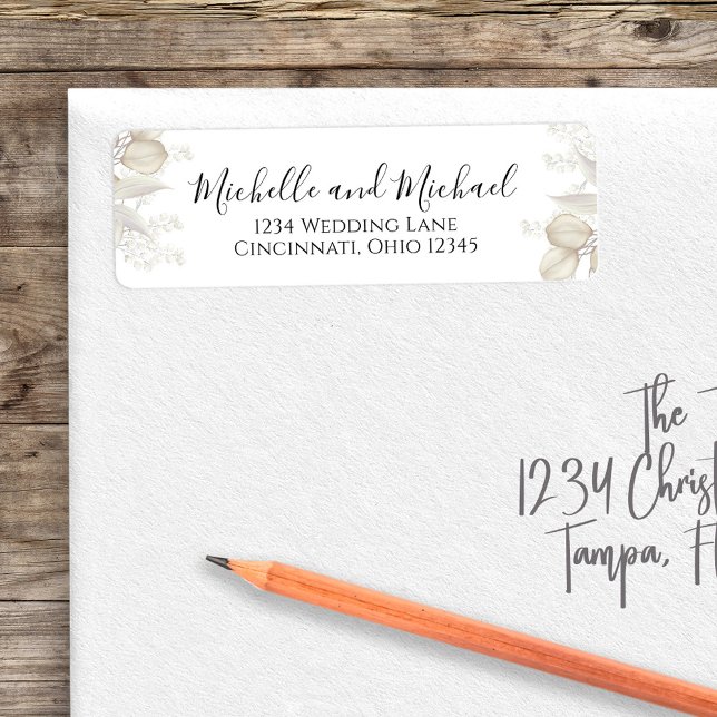 Etiqueta Vidro Elegante Aquarela Floral Verde (Wedding elegant sage green foliage calligraphy script. )