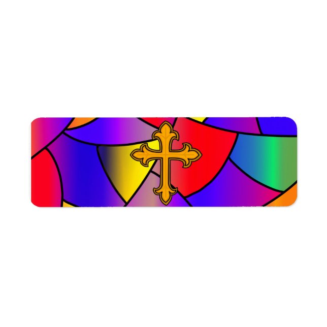 Etiqueta Vidro Fosco e Cruz Religioso  (Frente)