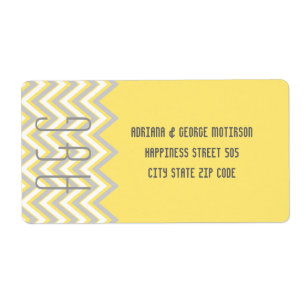 Etiqueta Viga moderna cinzenta, casamento amarelo