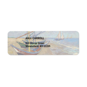 Etiqueta Vincent van Gogh - Barcos de Pesca na Praia