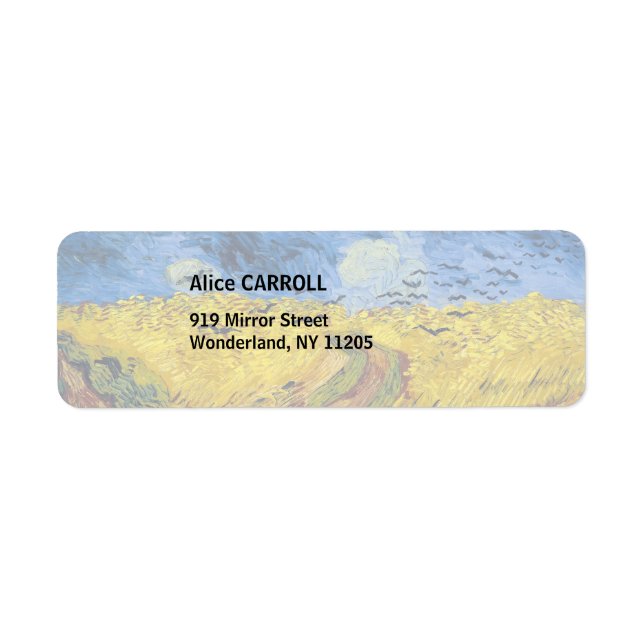 Etiqueta Vincent van Gogh - Campo de Trigo com Corvos (Frente)