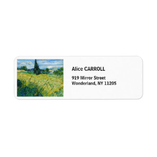 Etiqueta Vincent van Gogh - Campo de Trigo Verde com Cypres