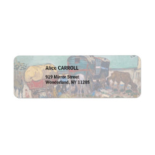 Etiqueta Vincent Van Gogh - Caravanas, Campo de Ciganos per