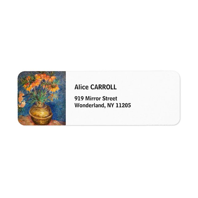 Etiqueta Vincent van Gogh - Fritillaries Imperiais (Frente)