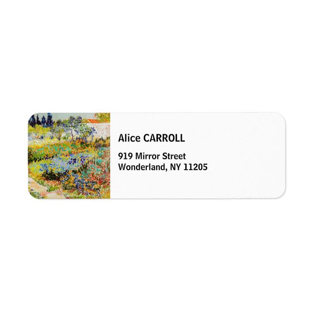 Etiqueta Vincent van Gogh - Jardim de Arles (Frente)